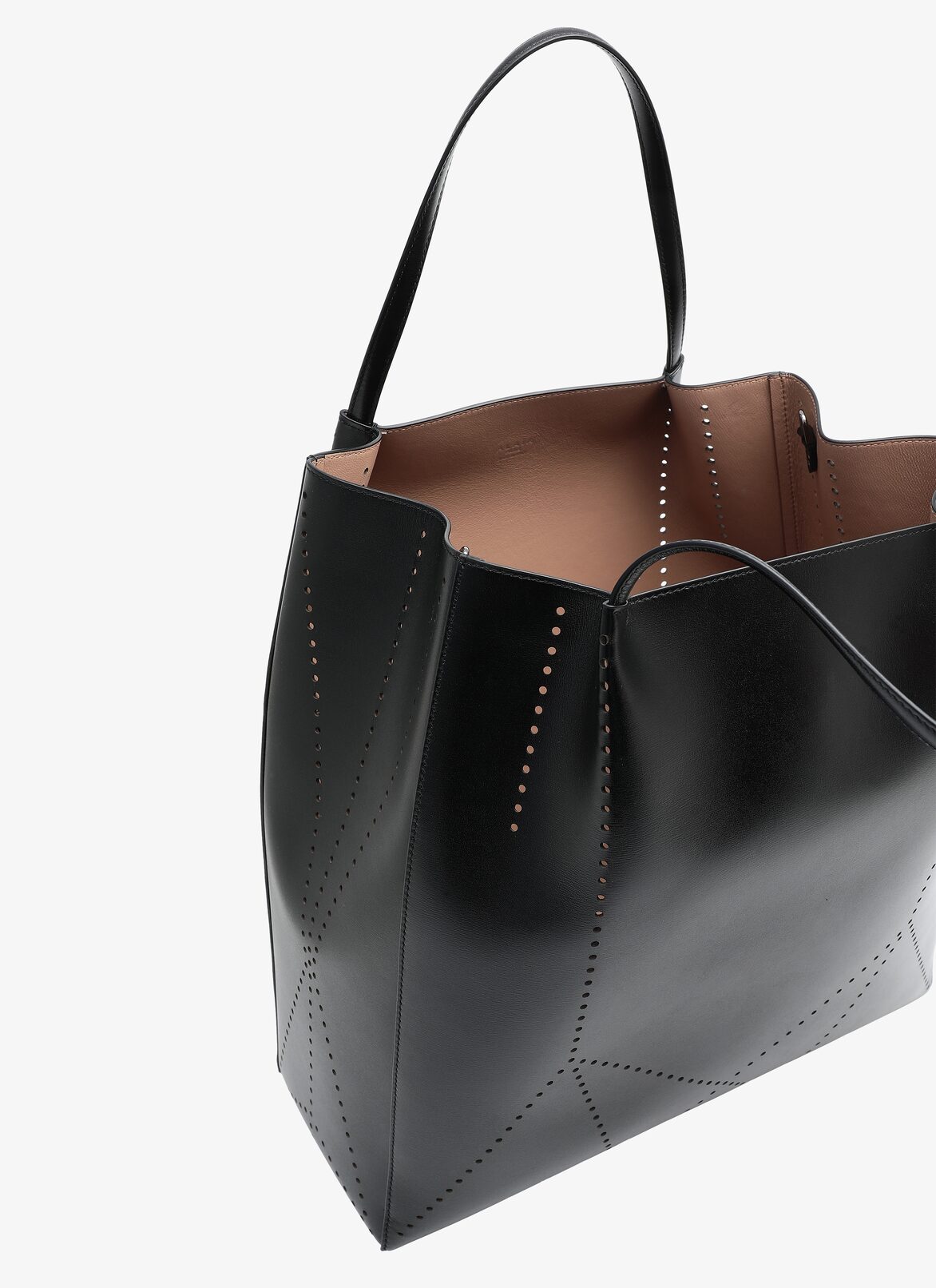 MARGUERITE MED CUIR LUX POINCONNE BLACK ALAÏA BLACK  MARGUERITE MED CUIR LUX POINCONNE BLACK